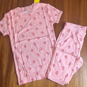 NWT Pink Floral Shorts Pajamas Set, Size L 10-12 Girls